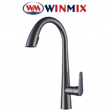 Змішувач для кухні Вухо Winmix Premium WARTA GRAPHITE (Chr-014) з висувним зливом, Польща