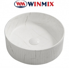 Раковина (умивальник) накладна Winmix Premium WAVE-0102 Marble 370*370*130mm (мармур)