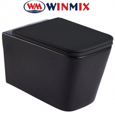 Унітаз підвісний Winmix PREMIUM QUADRO 0302-R BLACK 530*360*365mm, система змиву RIMLESS
