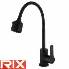 Змішувач для кухні Рефлекторний вухо Rix DAX (Chr-011) BLACK REFLECTOR, SUS304 з нержавіючої сталі