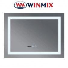 Дзеркало для ванної кімнати Winmix WARM MR02-100x80 (з LED-підсвічуванням, годинник, антизапотівання)