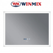 Дзеркало для ванної кімнати Winmix FLAT MR04-80x60 (з LED-підсвічуванням, годинник, антизапотівання)