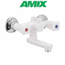 Змішувач для ванни з термопластику AMIX Omega-142 WHITE (без шланга та лійки), Білий