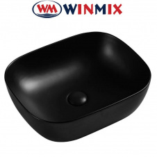 Раковина (умивальник) накладна Winmix Premium DIVERSE-0101 BLACK 490*395*150mm (чорна)