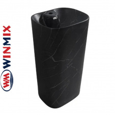Раковина (умивальник) моноблок для підлоги Winmix Premium DIVERSE-1102 MARBLE 460*380*840mm (чорний мармур)