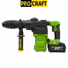Акумуляторний перфоратор Procraft PHA50 SDS MAX, безщітковий (1 АКБ (20В, 8 А/г) та ЗП) у кейсі