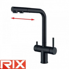 Змішувач для кухні Вухо Rix LUX (Chr-024) BLACK з виходом для питної води з висувною лійкою, SUS304 з нержавіючої сталі