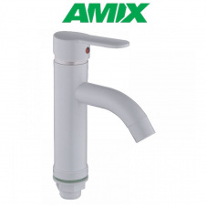 Змішувач для умивальника із термопластику AMIX Raul-001-B White (без підводки), Білий