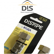 Шланг для води з гофрованої нержавіючої сталі DN12 (80 см) 1/2", DISPIPE Корея (Гайка-Гайка)