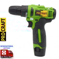 Акумуляторний шуроповерт Procraft PA12Li COMPACT (2*(12В, 1,5А/г, у картоне)