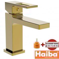 Змішувач для умивальника HAIBA KANT BRUSHED GOLD (Chr-001)