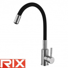 Змішувач для кухні рефлекторний чорний гусак Rix LUX (Chr-011) REFLECTOR BLACK, SUS304 з нержавіючої сталі