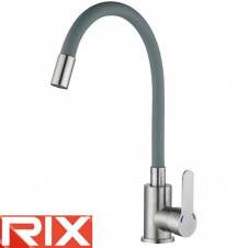 Змішувач для кухні Рефлекторний вухо Rix DAX (Chr-011) GRAY REFLECTOR з силіконовим виливом, SUS304 з нержавіючої сталі