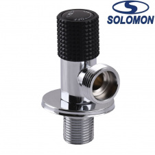Кран кутовий кераміка Solomon EXCLUSIVE 3/4*1/2" 989 BLACK/CHROME, Польща