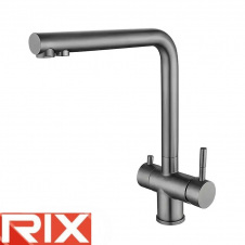 Змішувач для кухні Вухо Rix LUX (Chr-021) GRAPHITE з виходом для питної води, SUS304 з нержавіючої сталі