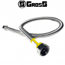 Шланг для газу з гофрованої нержавіючої сталі DN12 INOX 1/2" ГГ 60 см, Gross
