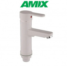 Змішувач для умивальника з термопластику AMIX Raul-001-A White (без підводки), Білий