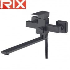 Змішувач для ванни довгий ніс Rix KUB-006 Euro Black, SUS304 з нержавіючої сталі
