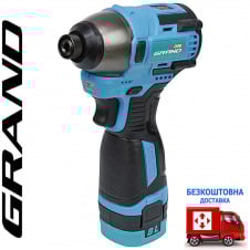 Акумуляторний ударний гвинтоверт Grand АГУ-16 BL, 2*(16В, 2Аг)