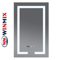 Дзеркало для ванної кімнати Winmix HARD MR06-60x80 (з LED-підсвічуванням, годинник, антизапотівання) Новояворовск
