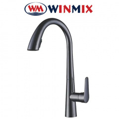 Змішувач для кухні Вухо Winmix Premium WARTA GRAPHITE (Chr-014) з висувним зливом, Польща Київ