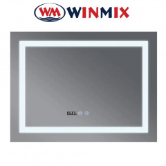 Дзеркало для ванної кімнати Winmix WARM MR02-100x80 (з LED-підсвічуванням, годинник, антизапотівання) Киев