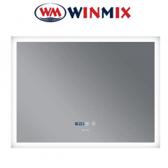 Дзеркало для ванної кімнати Winmix FLAT MR04-80x60 (з LED-підсвічуванням, годинник, антизапотівання) Буча