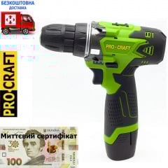 Акумуляторний шуроповерт Procraft PA12Li (2*(12В, 2А/г, у кейсі)+сертифікат Гайсин