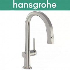 Змішувач Hansgrohe (art 76826800) для кухні з висувним душем, Aqittura M91 Filter System 210 1jet, sBox, Нержавіюча сталь Обухов