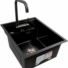 Кухонна мийка прихована Platinex Handmade CM 40*50 PVD (зі змішувачем диспенсером), Чорний Днепр