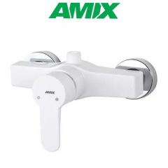 Змішувач для душу з термопластику AMIX Mario-003 White (зі шлангом та лійкою), Білий Киев