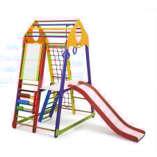 Детский спортуголок BambinoWood Color Plus-3 высотой 170 см деревянный