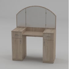 Туалетный столик Компанит Трюмо-4 с ящиками зеркалом для спальни для макияжа дсп дуб-сонома