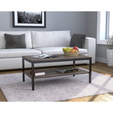 Прямокутний журнальний столик Loft Design L-1 900х500х400 мм метал+лдсп Темний дуб-палена