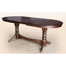 Стол обеденный Сейм №2 овальный раздвижной 120-160 см из дерева бук в цвете орех