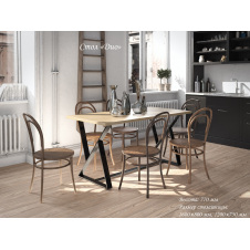 Обеденный стол Дио Тенеро 160х80 см прямоугольный с металлическими опорами универсальный