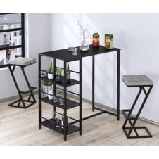 Барній стіл зі стелажем BSS-100 Loft-design 1080х1100х570 мм метал+досп у кольорі венге