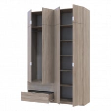 Розпашна шафа для одягу Лукас Doros 160х50х240 см чотири-дверна дсп дуб-сонома
