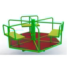 Дитяча вулична карусель Dali шестимісна металева зелена