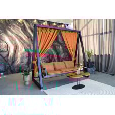 Металева гойдалка Монте-Роза 4-місна тканина-бізон