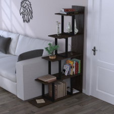 Стеллаж-перегородка Loft-Design L-160 напольный пятиярусный дсп венге-темный