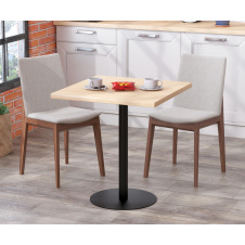 Стол обеденный BS-450 Loft-Design 70х70 см квадратный бежевый-борас с одной ножкой