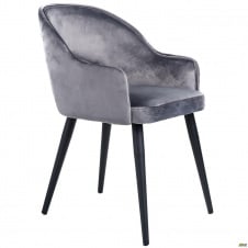 Крісло Aranguiz сіре м'яке сидіння на чорних ніжках