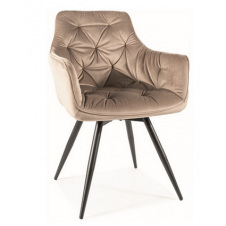 Стілець MANGO VELVET чорний каркас/темний беж BL.40