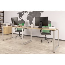 Подвійний стіл офісний Loft-design Q-135-2 дсп дуб борас на металлокаркасе