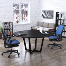 Круглый стол офисный D-1600 Loft-design столешница венге-луизиана