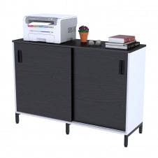 Тумба офисная LS-1200-830 Loft-design с раздвижными дверями венге-белый