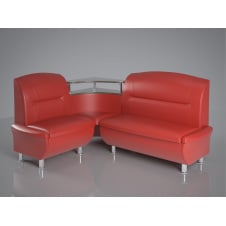 М'який куточок на кухню Смузі Sentenzo 160х125 см кутовий диван червоний