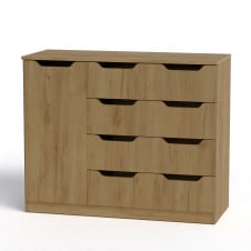 Комод для вещей 4+1М Компанит дсп дуб-крафт-золотой