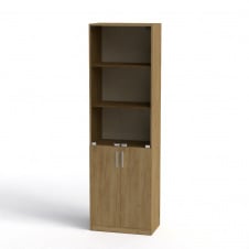 Офисный шкаф для документов КШ-6 Компанит со стеклом дверьки дсп дуб-крафт-золотой